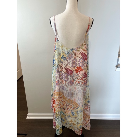 City Chic Zambia Ivory Multicolor Print V-Neck Spaghetti Strap Dress NWT - Picture 4 of 11